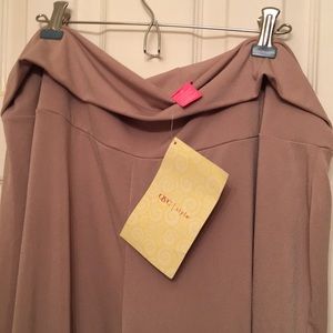 NWT Du Jour designer split skirt beige color